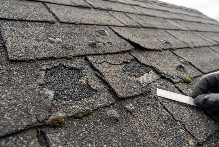 Aging shingles with curled edges