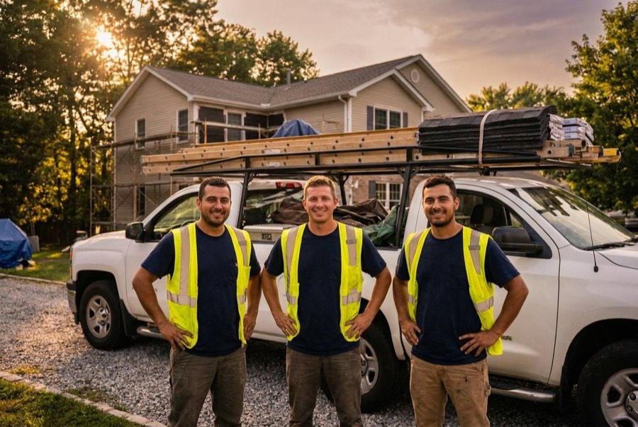 The Nagra Roofing crew on a Calgary job site