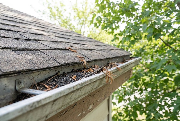 Gutter and roofline in spring